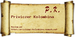 Priviczer Kolombina névjegykártya